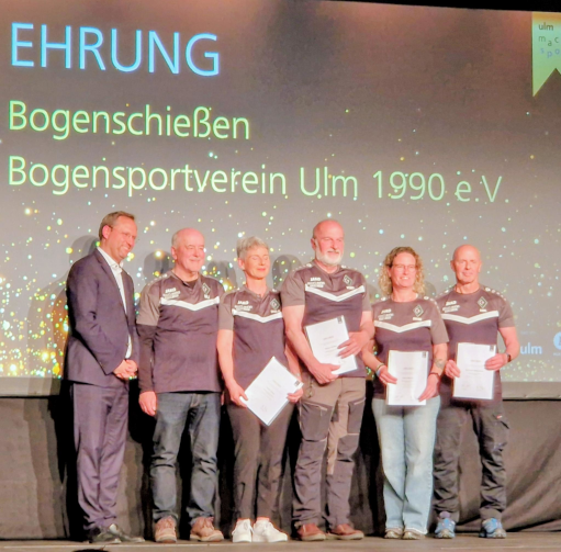 Uli, Gisela, Werner, Diana und Karl bei der Sportlerehrung der Stadt ulm 2026